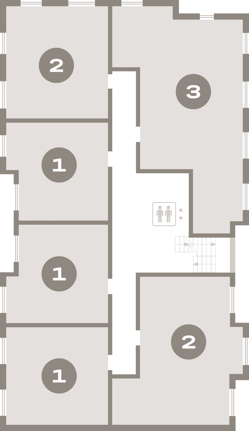 2-комнатная (Евро) квартира, 43.2 м² в ЖК "Брусника в Новоселье" - планировка этажа