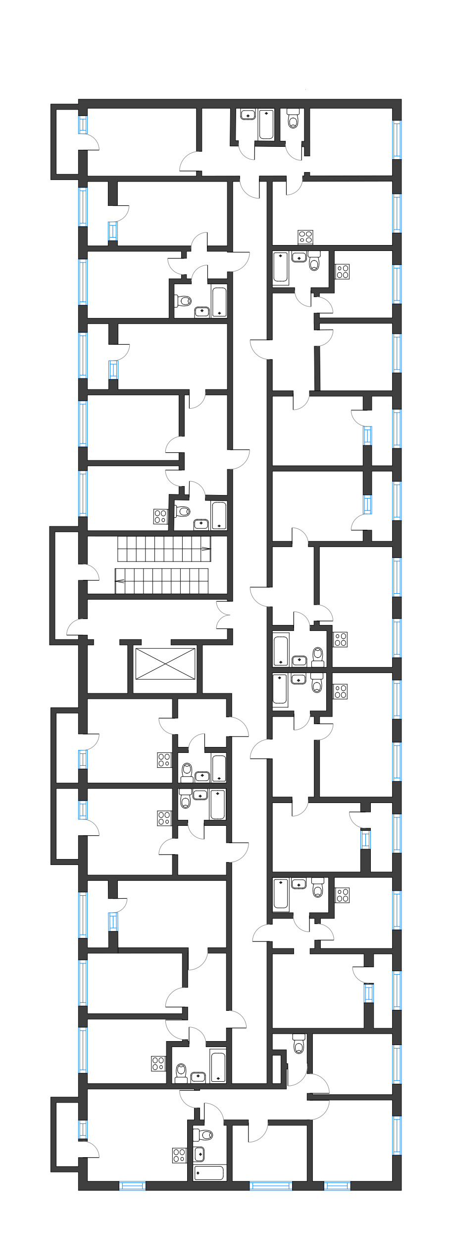 2-комнатная квартира, 55.78 м² - планировка этажа