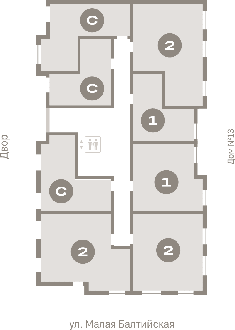 Квартира-студия, 31.9 м² в ЖК "Брусника в Новоселье" - планировка этажа