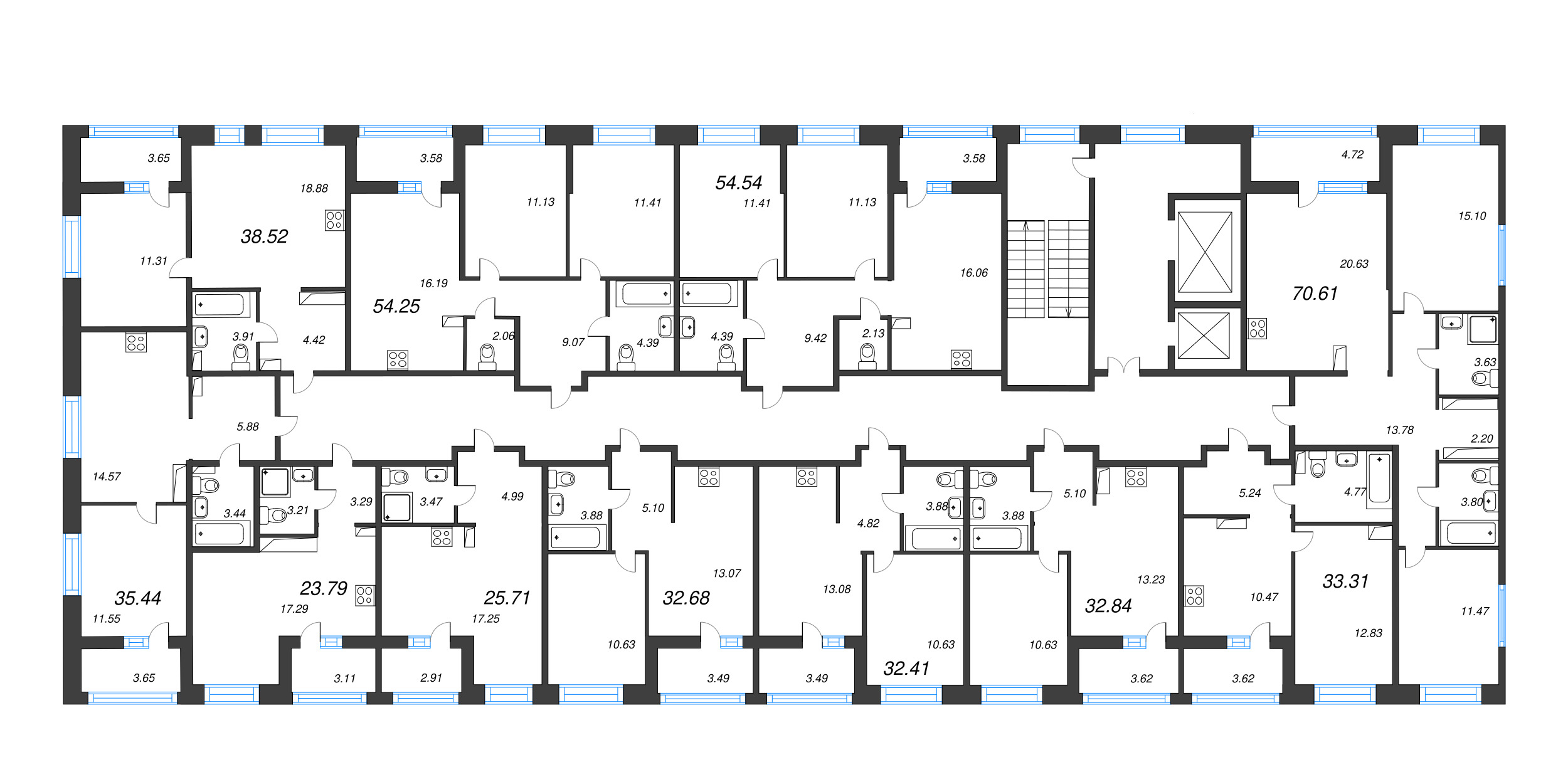 Квартира-студия, 25.71 м² - планировка этажа