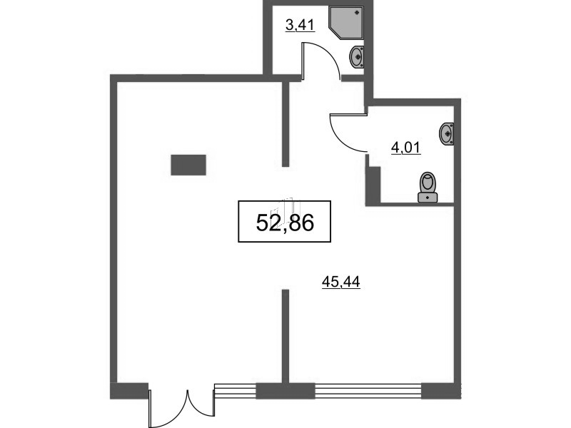 Помещение, 52.86 м² - планировка, фото №1