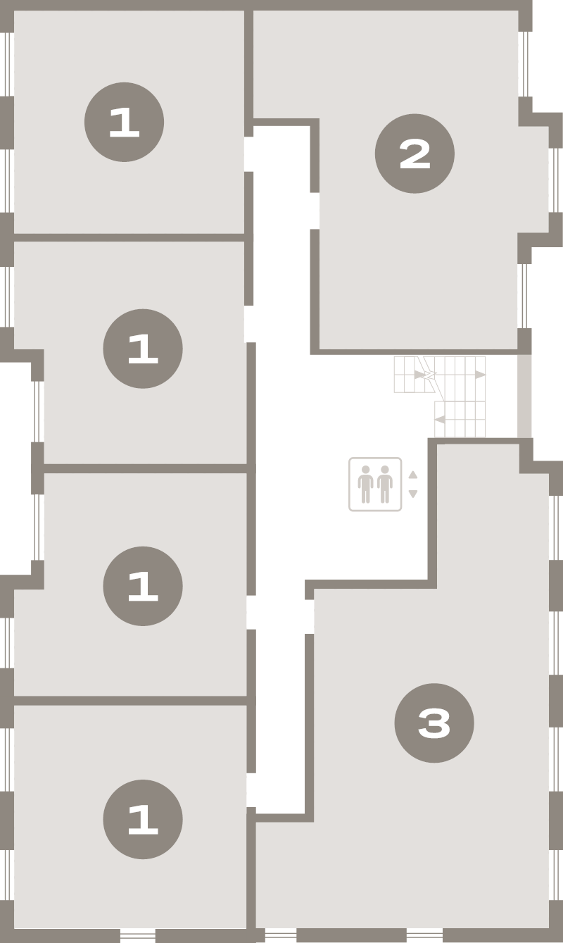 2-комнатная (Евро) квартира, 43.2 м² в ЖК "Брусника в Новоселье" - планировка этажа