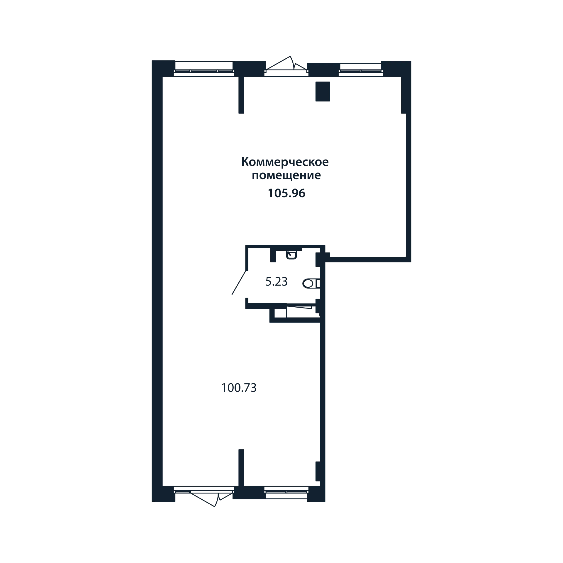 Помещение, 105.96 м² в ЖК "Полис Новоселье" - планировка, фото №1