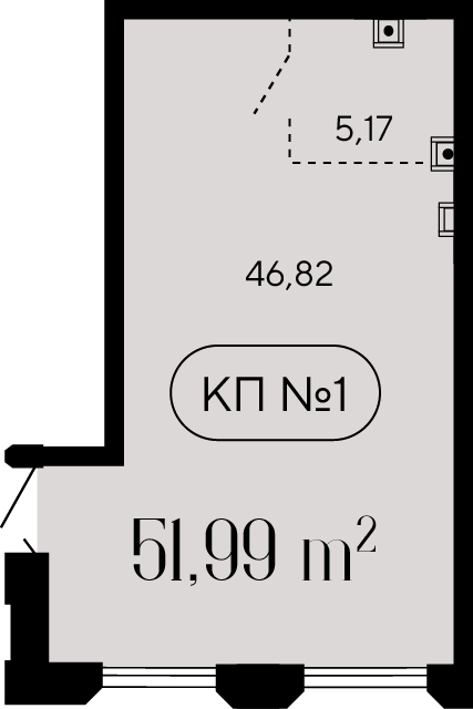 Помещение, 51.99 м² - планировка, фото №1