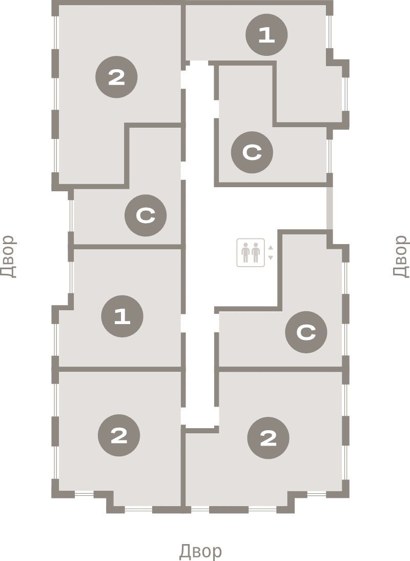 Квартира-студия, 28.2 м² в ЖК "Брусника в Новоселье" - планировка этажа