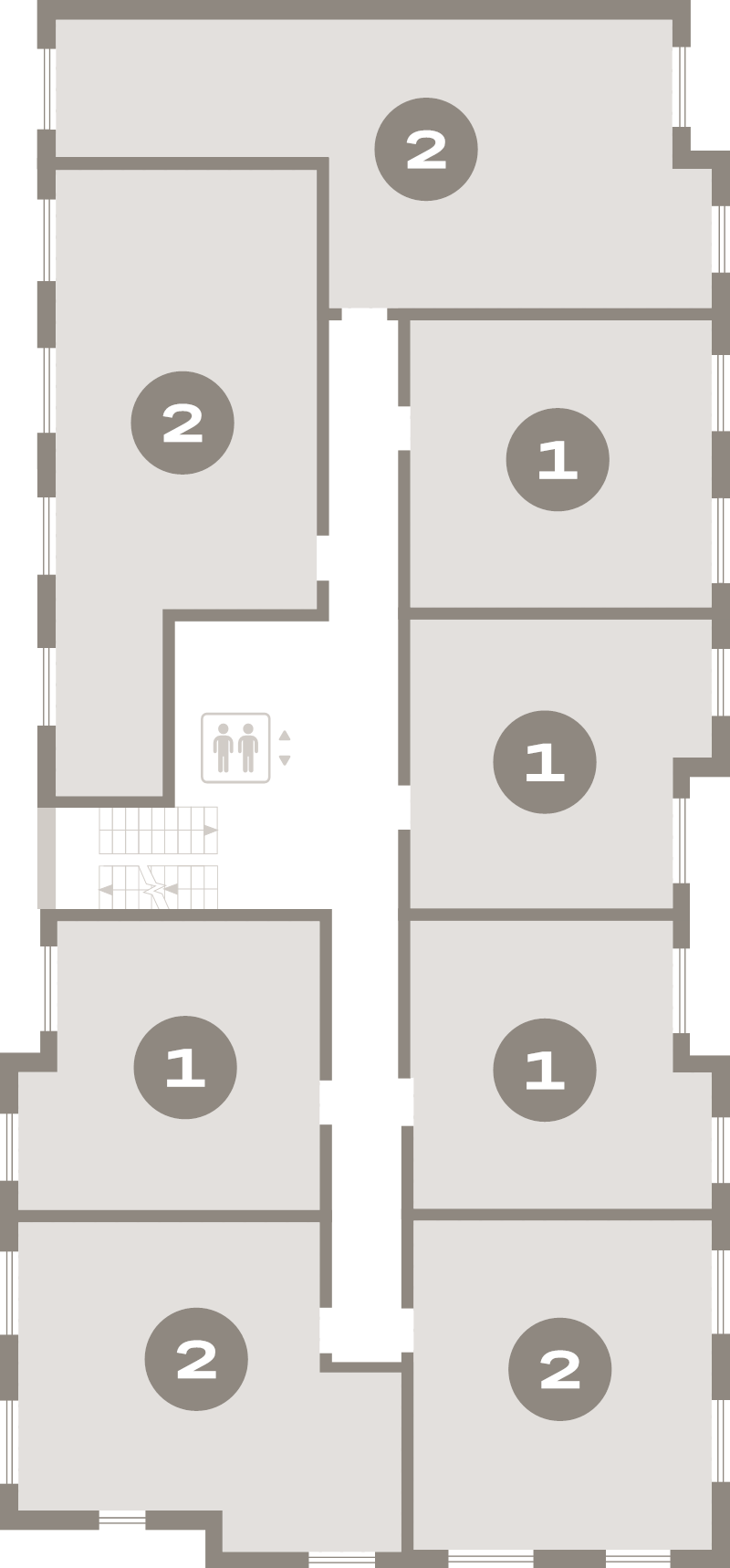 3-комнатная (Евро) квартира, 51.8 м² - планировка этажа