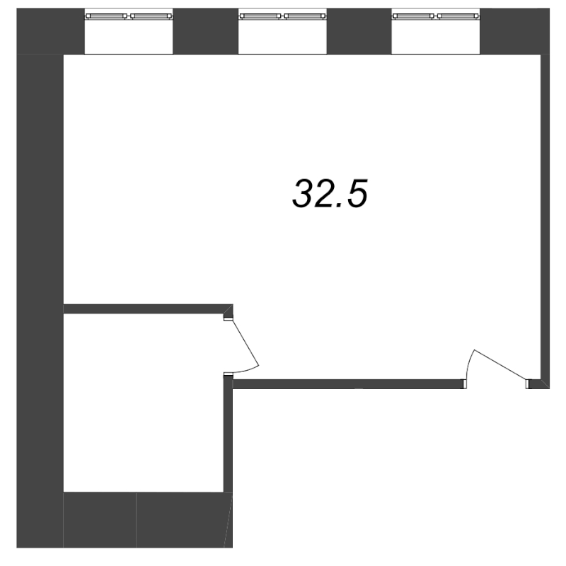 Квартира-студия, 31.5 м² в ЖК "Полтавская, д.10" - планировка, фото №1