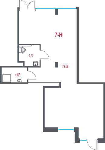 Помещение, 82.88 м² в ЖК "Город-спутник Южный" - планировка, фото №1