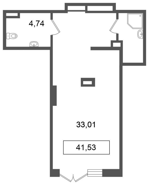 Помещение, 41.53 м² в ЖК "Лето" - планировка, фото №1