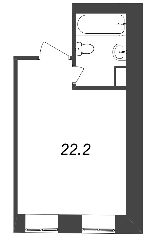 Квартира-студия, 29.6 м² в ЖК "Тележная 21-29" - планировка, фото №1