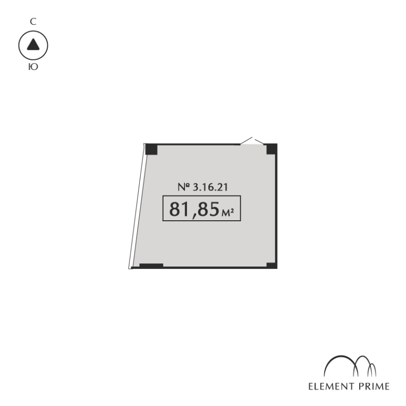 Помещение, 81.85 м² в ЖК "ELEMENT PRIME" - планировка, фото №1