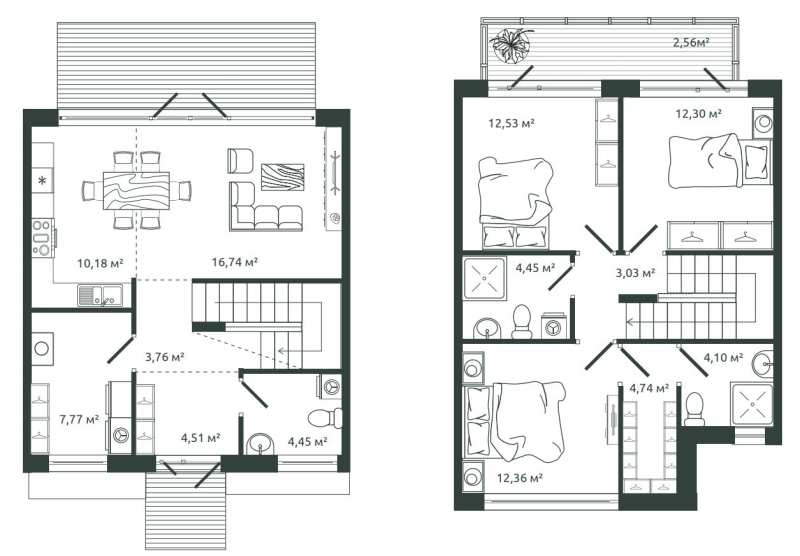 4-комнатная (Евро) квартира, 103.48 м² в ЖК "Моменты.Repino" - планировка, фото №1