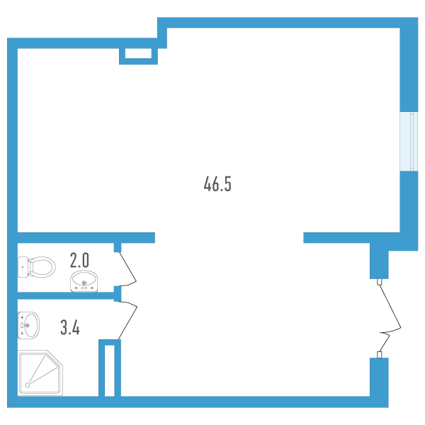 Помещение, 51.9 м² - планировка, фото №1