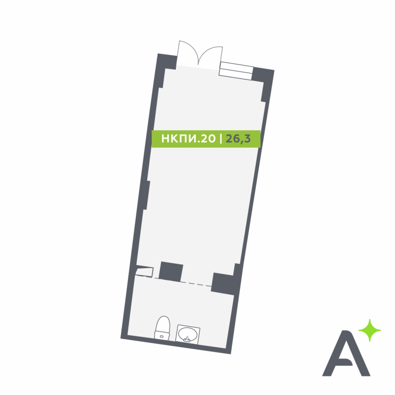 Помещение, 26.3 м² в ЖК "Аквилон Riva" - планировка, фото №1