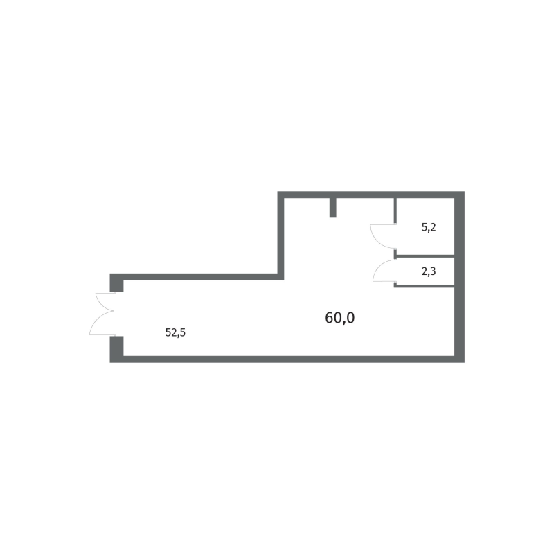 Помещение, 60.01 м² в ЖК "NewПитер 2.0" - планировка, фото №1