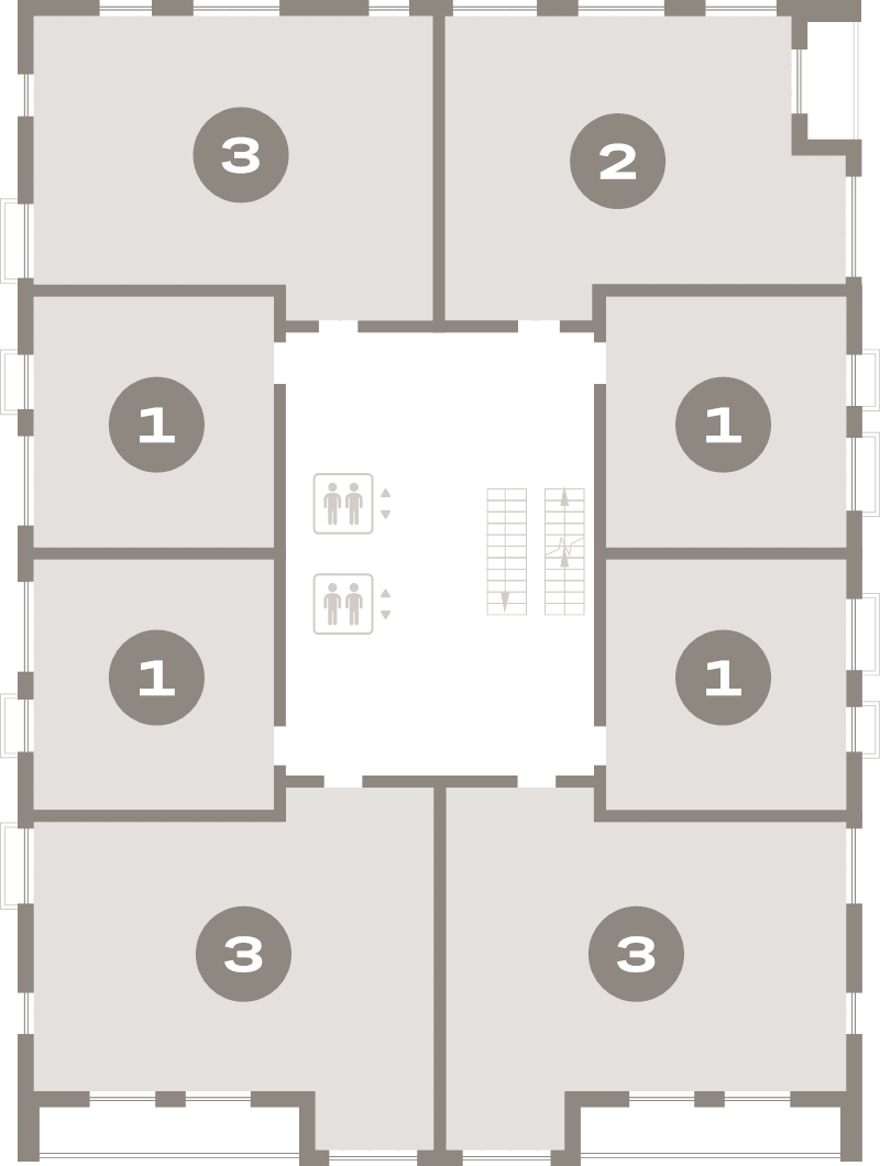 1-комнатная квартира, 40.3 м² - планировка этажа