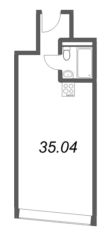 Квартира-студия, 35.04 м² - планировка, фото №1