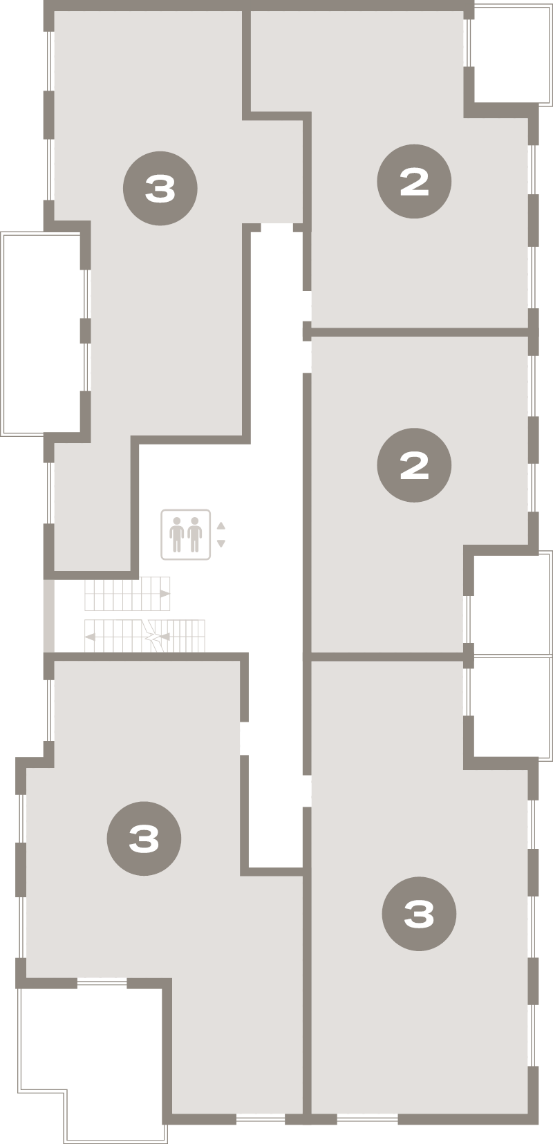 4-комнатная (Евро) квартира, 95.9 м² в ЖК "Брусника в Новоселье" - планировка этажа
