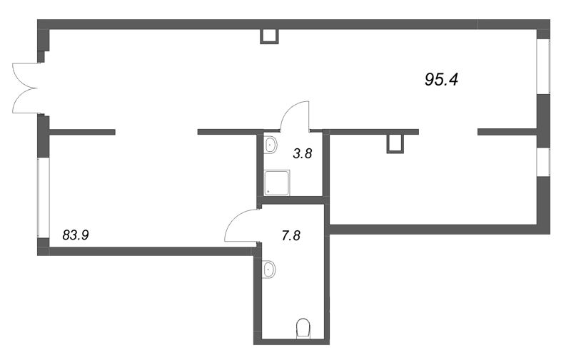 Помещение, 95.4 м² в ЖК "Янила Форест" - планировка, фото №1