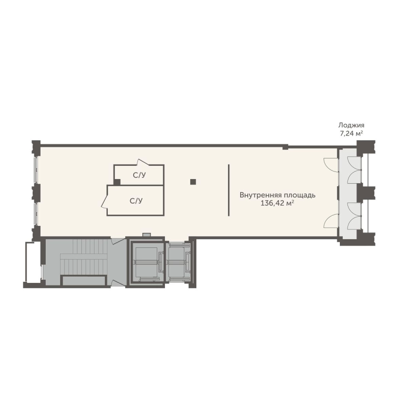 Квартира-студия, 140.04 м² - планировка, фото №1