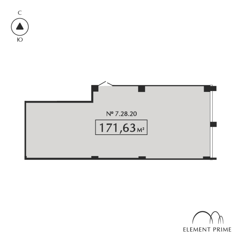 Помещение, 171.63 м² в ЖК "ELEMENT PRIME" - планировка, фото №1