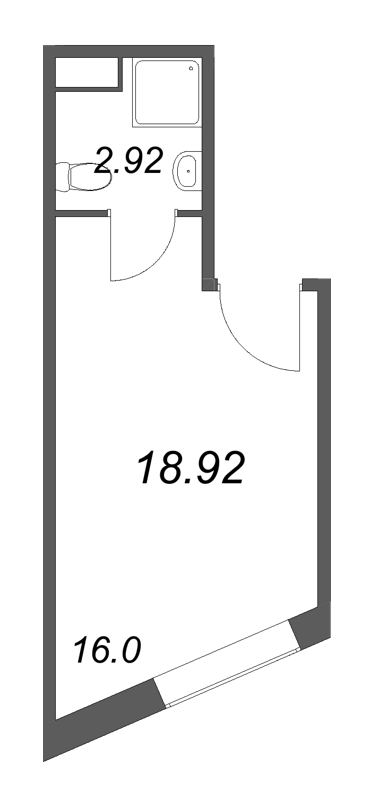 Квартира-студия, 18.92 м² в ЖК "Лиговский 127" - планировка, фото №1