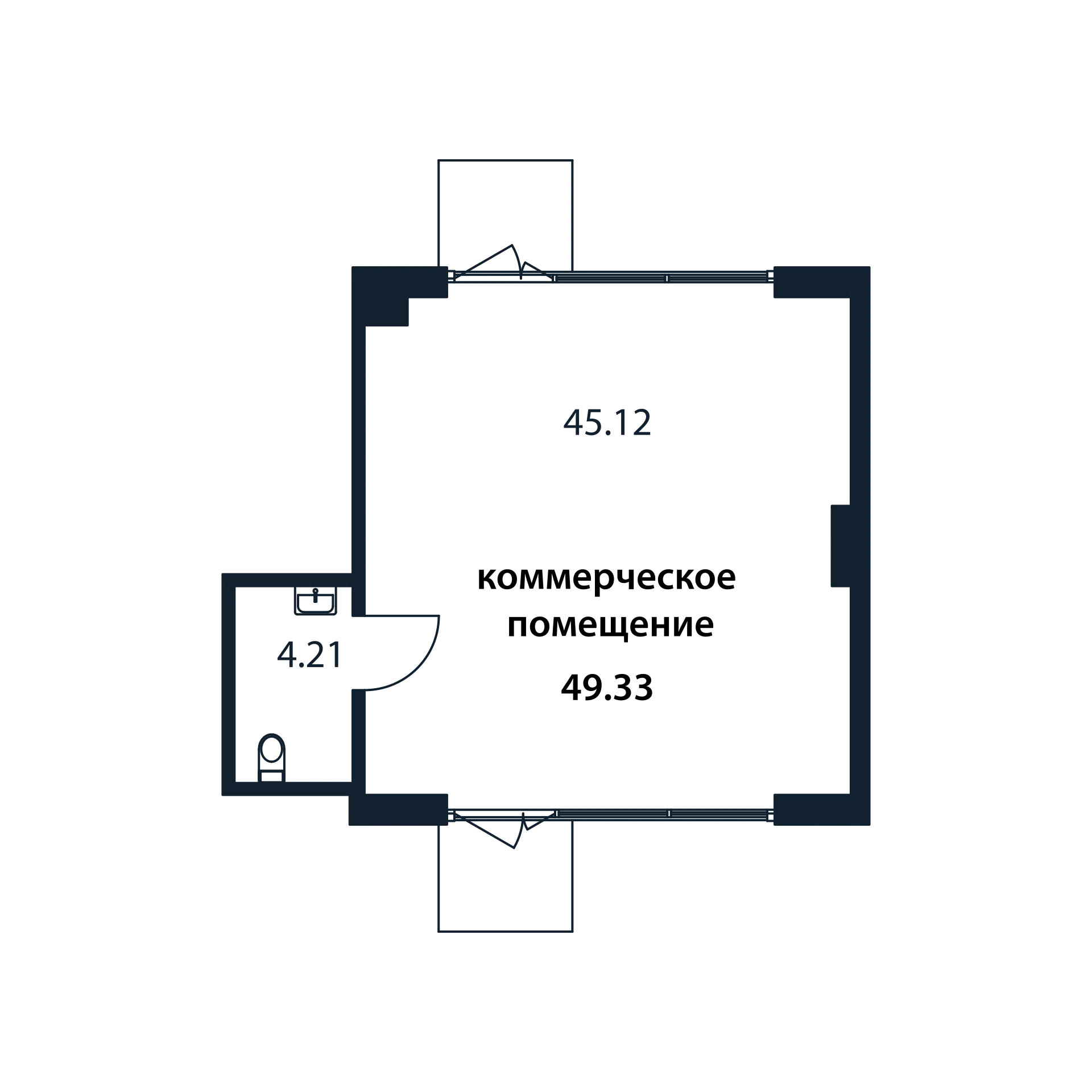 Помещение, 49.33 м² - планировка, фото №1
