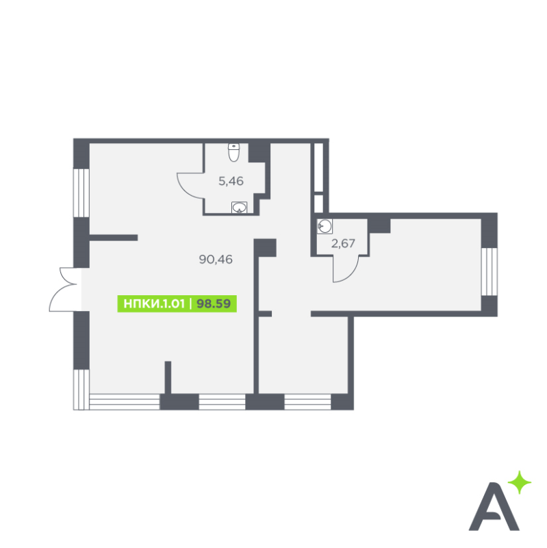 Помещение, 98.59 м² - планировка, фото №1