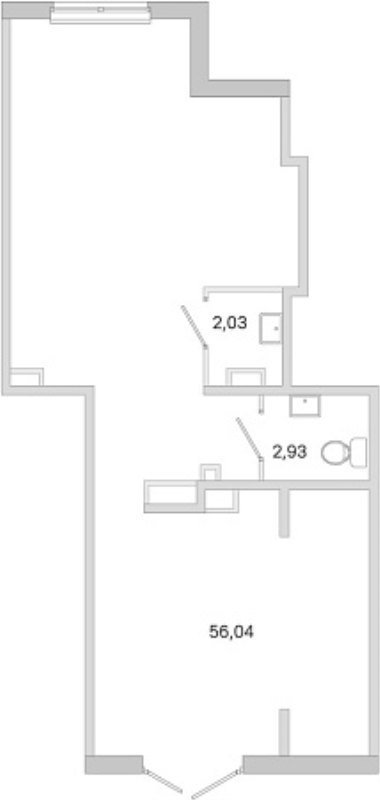 Помещение, 61 м² в ЖК "ЮгТаун" - планировка, фото №1