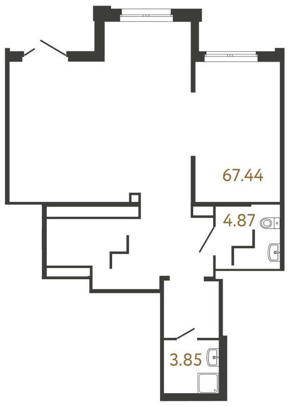 Помещение, 76.16 м² в ЖК "Ultra City 3.0" - планировка, фото №1
