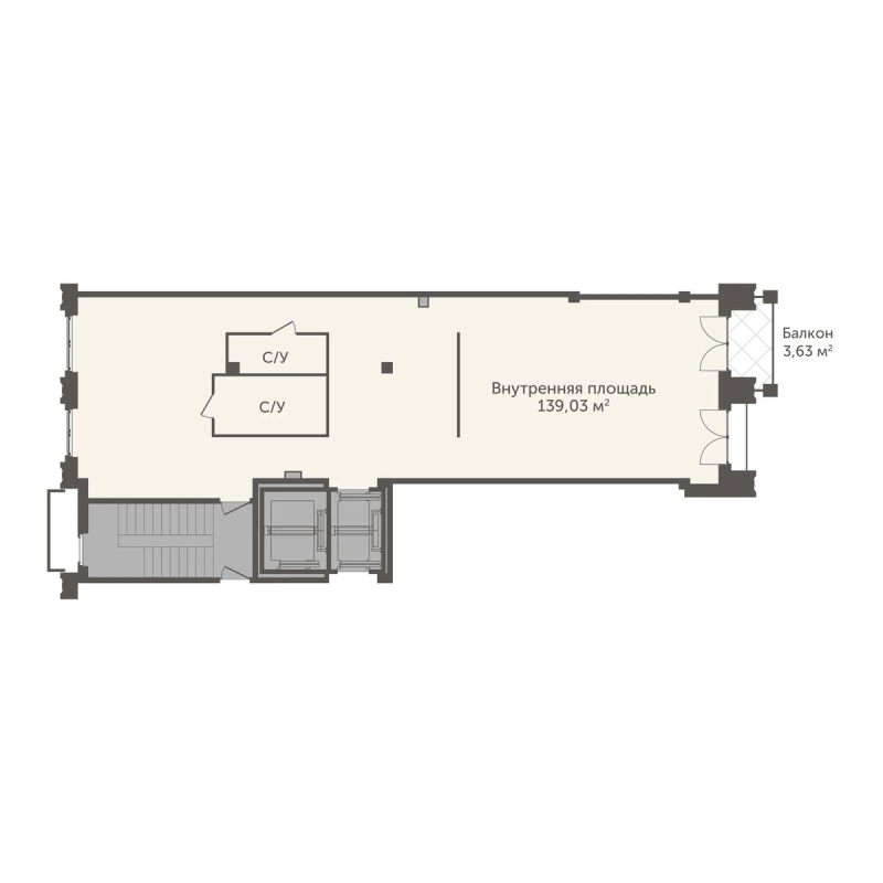 Квартира-студия, 140.12 м² - планировка, фото №1