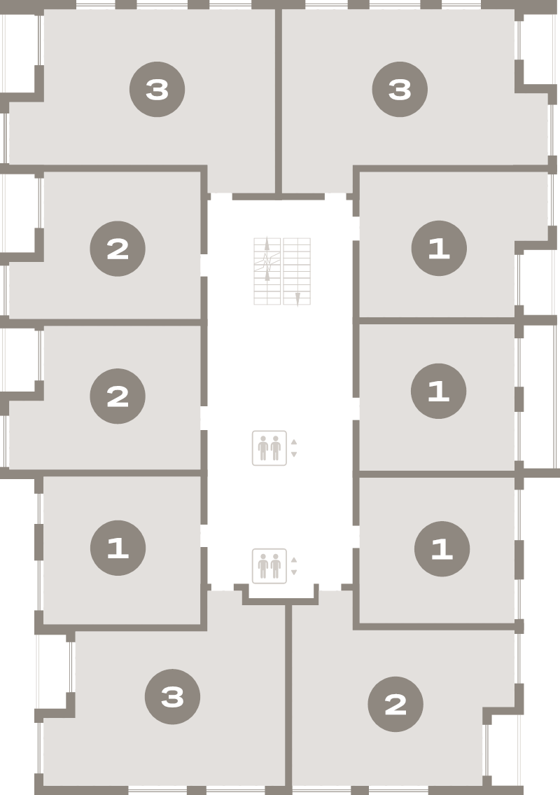 2-комнатная (Евро) квартира, 44.2 м² - планировка этажа