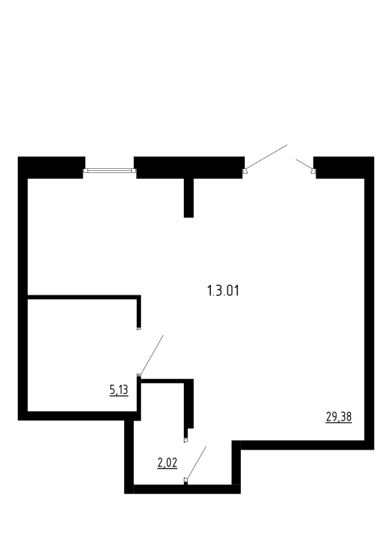 Помещение, 36.54 м² в ЖК "Аннино Сити" - планировка, фото №1