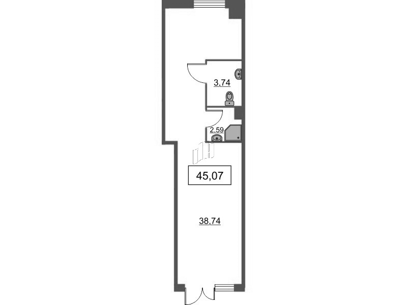 Помещение, 45.07 м² - планировка, фото №1