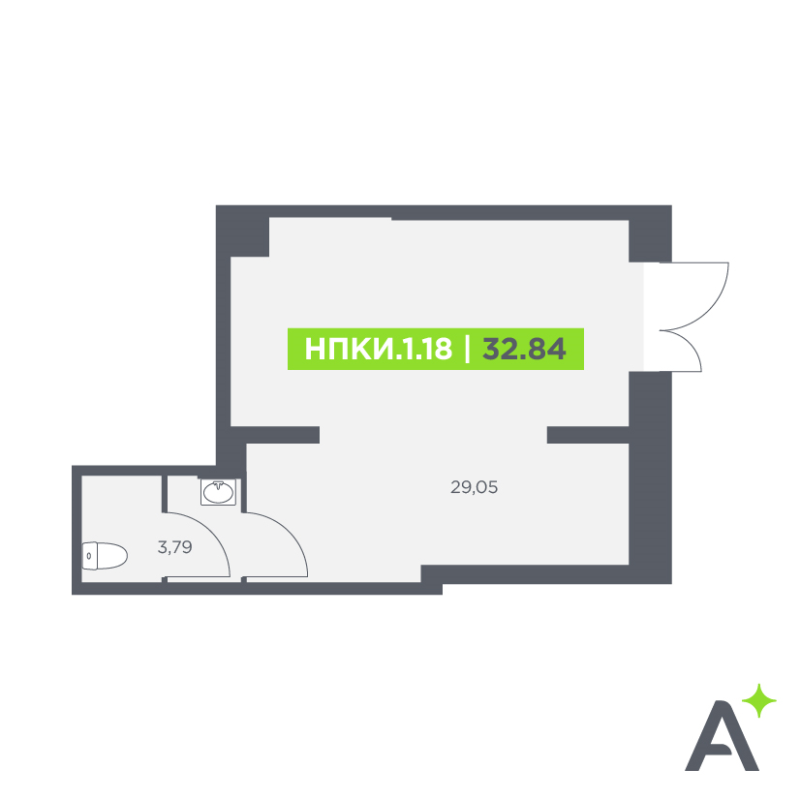 Помещение, 32.84 м² - планировка, фото №1