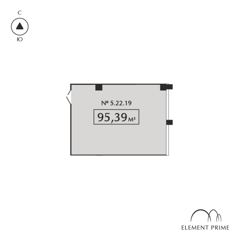 Помещение, 95.39 м² в ЖК "ELEMENT PRIME" - планировка, фото №1