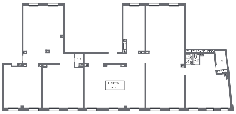 Помещение, 477.7 м² в ЖК "Северная корона" - планировка, фото №1