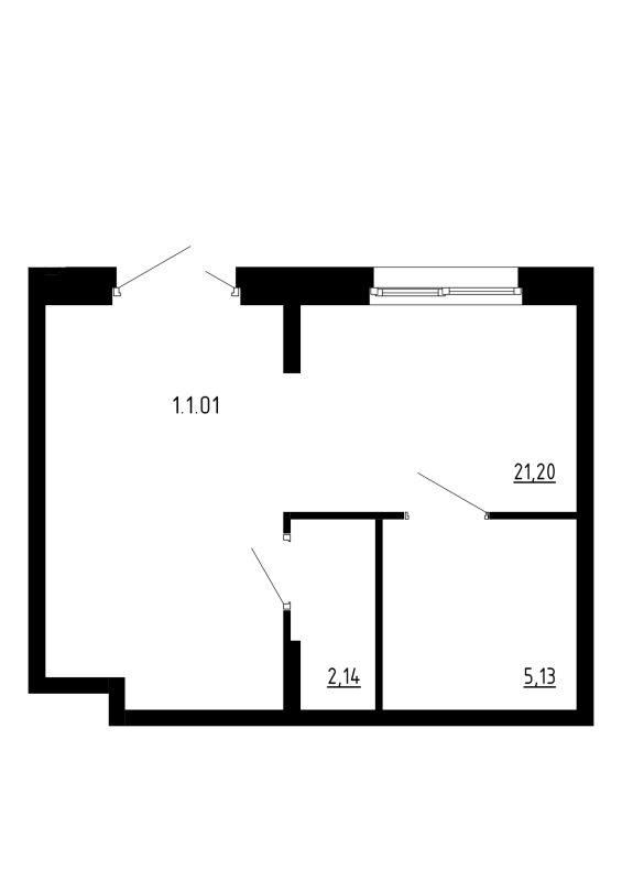 Помещение, 28.47 м² в ЖК "Аннино Сити" - планировка, фото №1