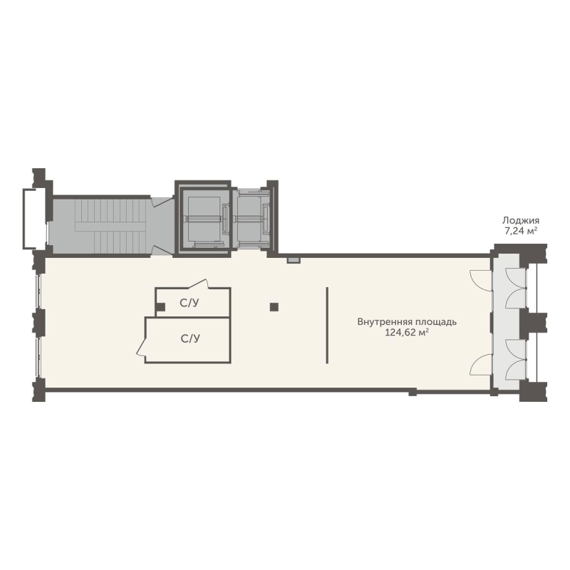 Квартира-студия, 128.24 м² - планировка, фото №1