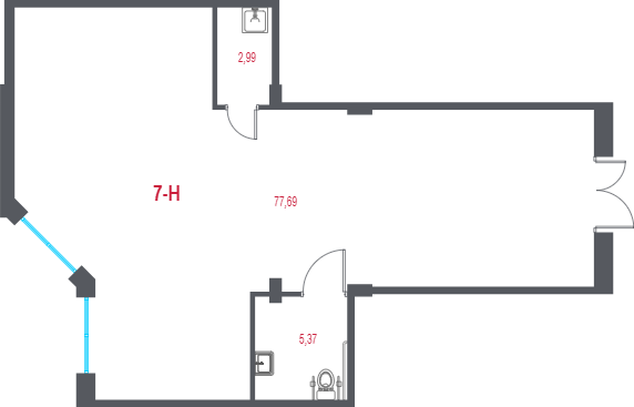 Помещение, 86.05 м² в ЖК "Город-спутник Южный" - планировка, фото №1