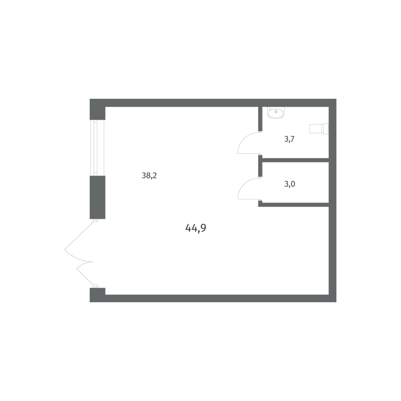 Помещение, 44.95 м² - планировка, фото №1