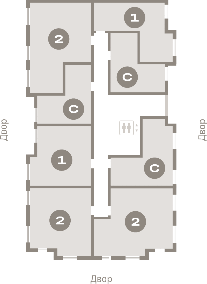 Квартира-студия, 32 м² в ЖК "Брусника в Новоселье" - планировка этажа