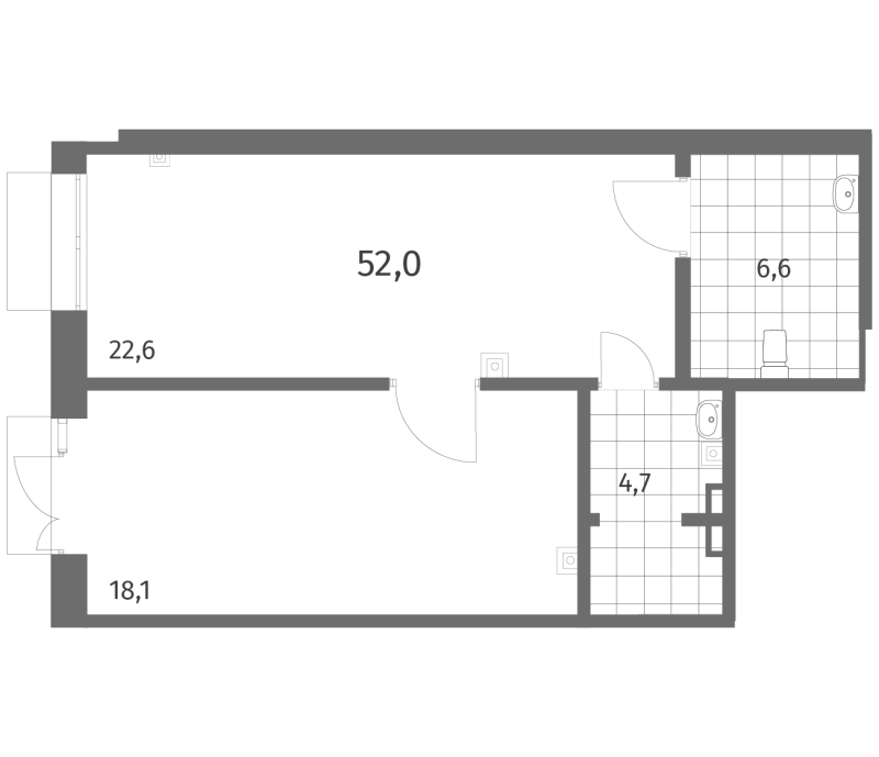 Помещение, 52 м² - планировка, фото №1