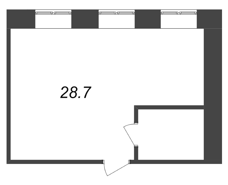 Квартира-студия, 28.2 м² в ЖК "Полтавская, д.10" - планировка, фото №1