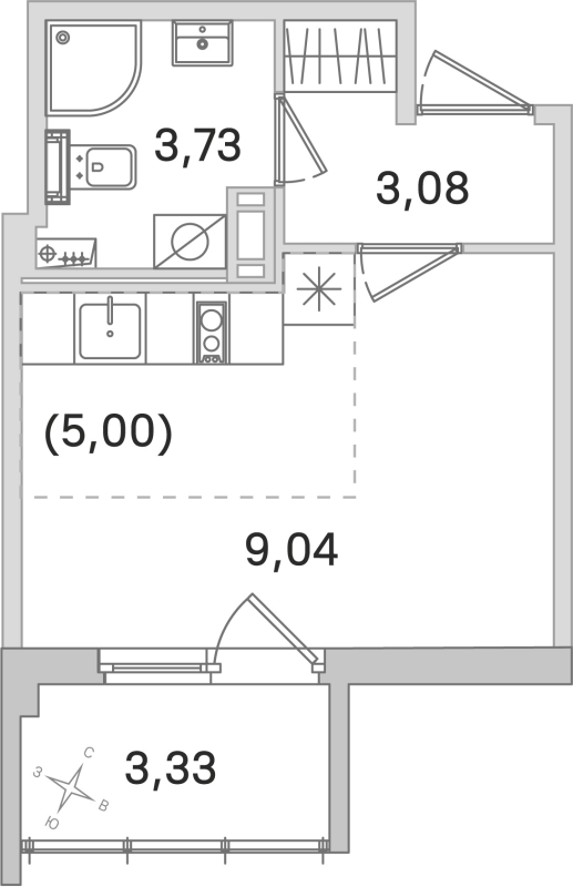 Квартира-студия, 20.85 м² в ЖК "Любоград" - планировка, фото №1