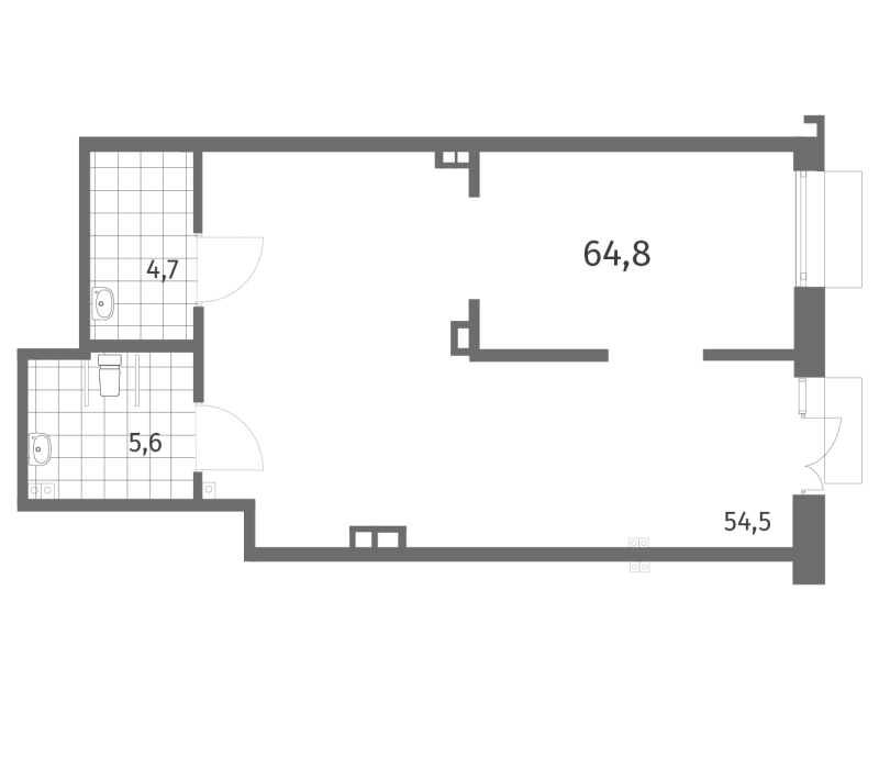 Помещение, 64.8 м² - планировка, фото №1