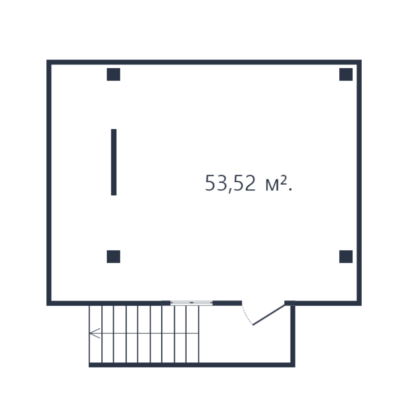 Помещение, 53.52 м² в ЖК "Ромашки" - планировка, фото №1
