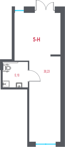 Помещение, 43.41 м² в ЖК "Город-спутник Южный" - планировка, фото №1