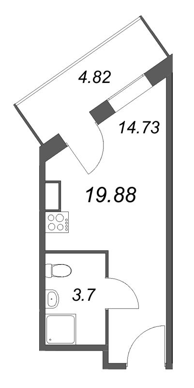 Квартира-студия, 19.88 м² в ЖК "Лиговский 127" - планировка, фото №1