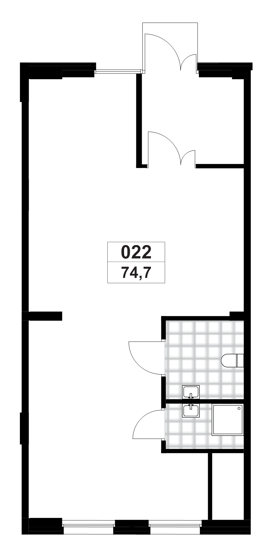 Помещение, 74.7 м² - планировка, фото №1